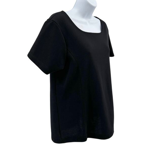 Jaclyn Smith Sport T-Shirt WMNS 8 Black Short Sleeve Square Neck Stretchy Soft - Picture 3 of 6